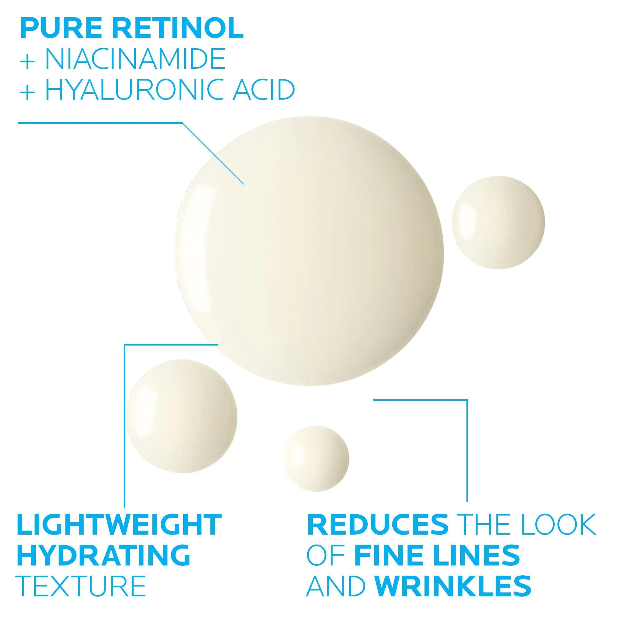 La Roche-Posay Pure Retinol Face Serum with Vitamin B3. Anti Aging Face Serum for Lines, Wrinkles & Premature Sun Damage to Resurface & Hydrate. Suitable for Sensitive Skin, 1.0 Fl. Oz - Evallys.com # #