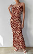 PRETTYGARDEN Women's 2024 Summer Floral Spaghetti Strap Maxi Dress Stretch Sexy Bodycon Dress Backless Slip Long Dresses Large Brown Leopard - Evallys.com # #