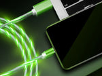 Compatible with Apple, Flowing Ligh Magnetic Streamer Data Line Cable for Iphone Android Typec - Evallys.com