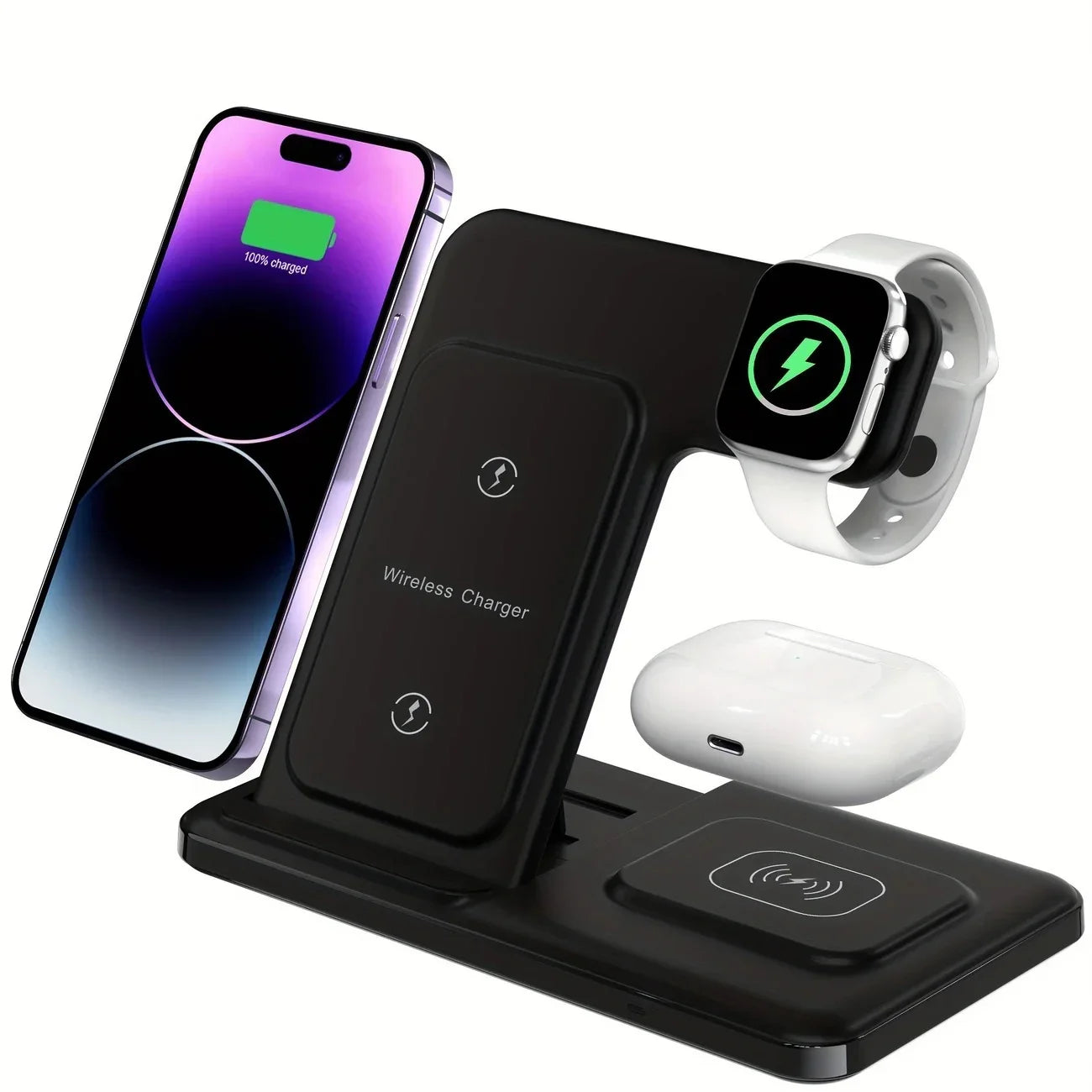 15W Fast Charging Three-in-one Wireless Charger - Evallys.com