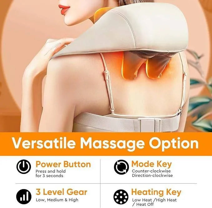Electric Neck and Shoulder Massager with Heat – Pain Relief Deep Tissue - Evallys.com