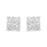 .925 Sterling Silver 5/8 Cttw Princess Cut Diamond Invisible Set Quad Composite Stud Earrings (I-J Color, I2-I3 Clarity) - Evallys.com # #