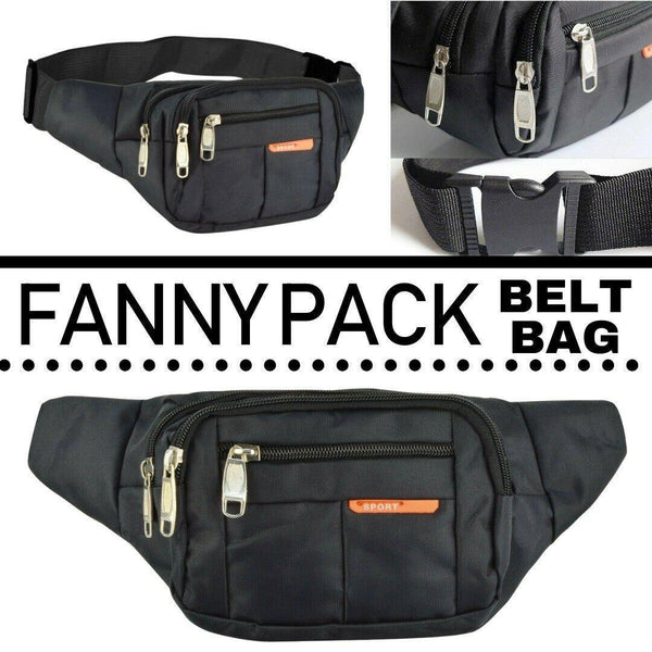 Waist Bag Fanny Pack For Men Women Hip Belt Bum Pouch Sport Travel Purse Unisex - Evallys.com # #