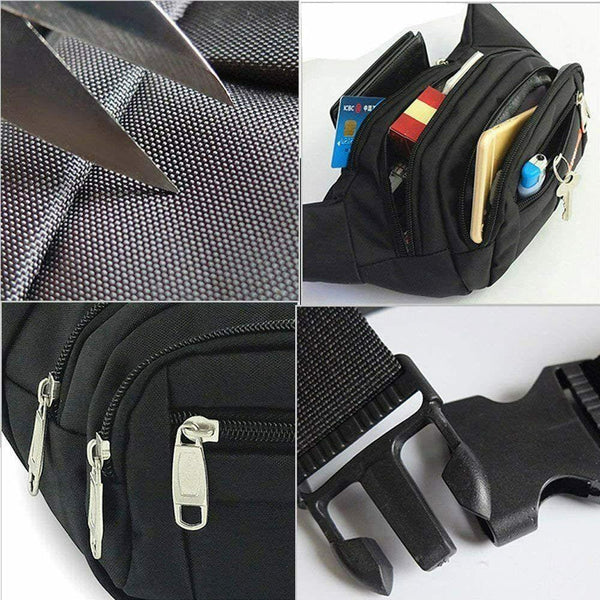 Waist Bag Fanny Pack For Men Women Hip Belt Bum Pouch Sport Travel Purse Unisex - Evallys.com # #