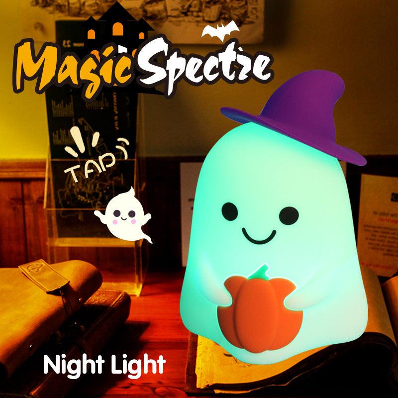 Silicone Night Lamp Magic Little Ghost Warm Light Colorful - Evallys.com # #