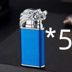 Creative Blue Tiger Double Fire Metal Winproof Lighter Inflatable Lighter - Evallys.com # #