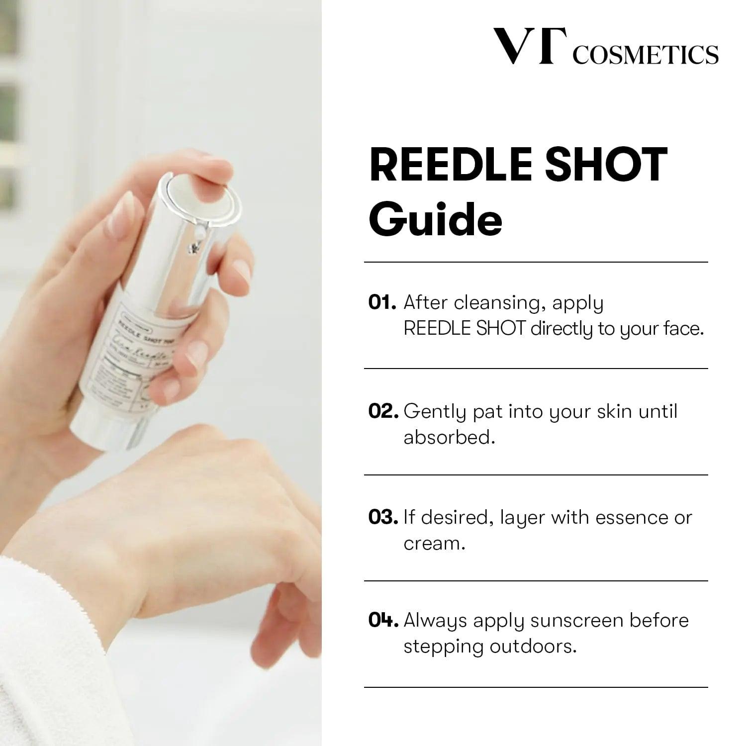 VT COSMETICS CICA Reedle Shot 100 Essence | Daily Face Essence for Soft Skin, Centella Complex, Hyaluronic Acid, Green Propolis Extract for All Skin Types 1.69Fl Oz (50ml) - Evallys.com # #