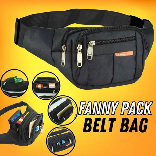 Waist Bag Fanny Pack For Men Women Hip Belt Bum Pouch Sport Travel Purse Unisex - Evallys.com # #