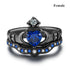 Crown love sapphire female ring - Evallys.com # #