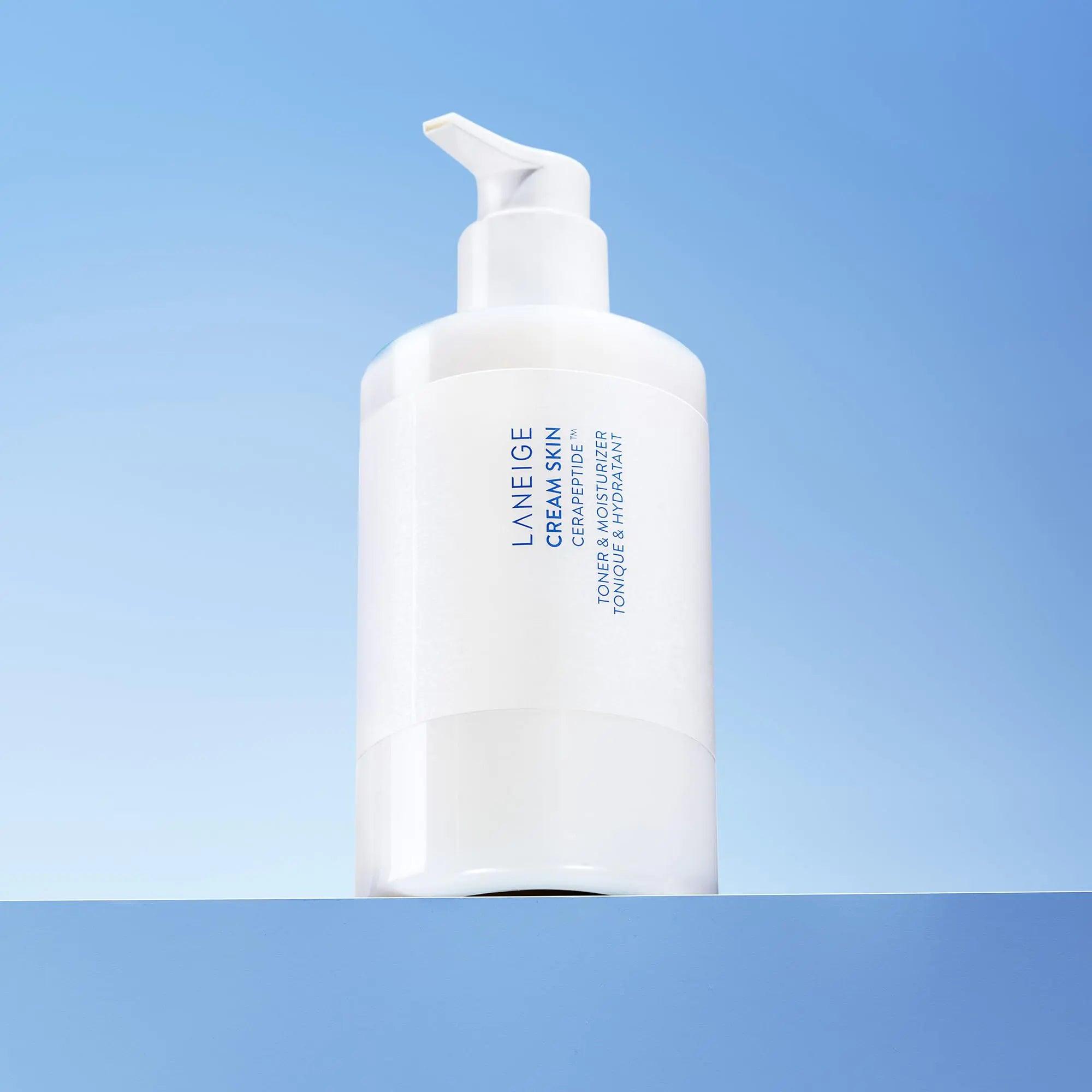 LANEIGE Cream Skin Refillable Toner & Moisturizer with Ceramides and Peptides: Korean Milky Toner, Amino Acid, Nourish, Hydrate, Barrier-Boosting, Visibly Firm 10.8 oz / 320 ml - Evallys.com # #