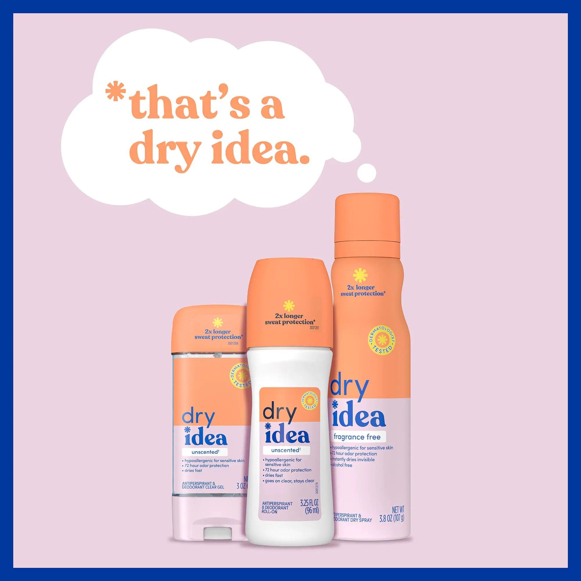 Dry Idea Dry Spray Deodorant & Antiperspirant | 2X Longer Sweat Protection | 72-Hour Odor Protection | Fragrance-Free & Hypoallergenic for Sensitive Skin, 3.8 oz. (3-Pack) 3.8 Ounce (Pack of 3) - Evallys.com # #