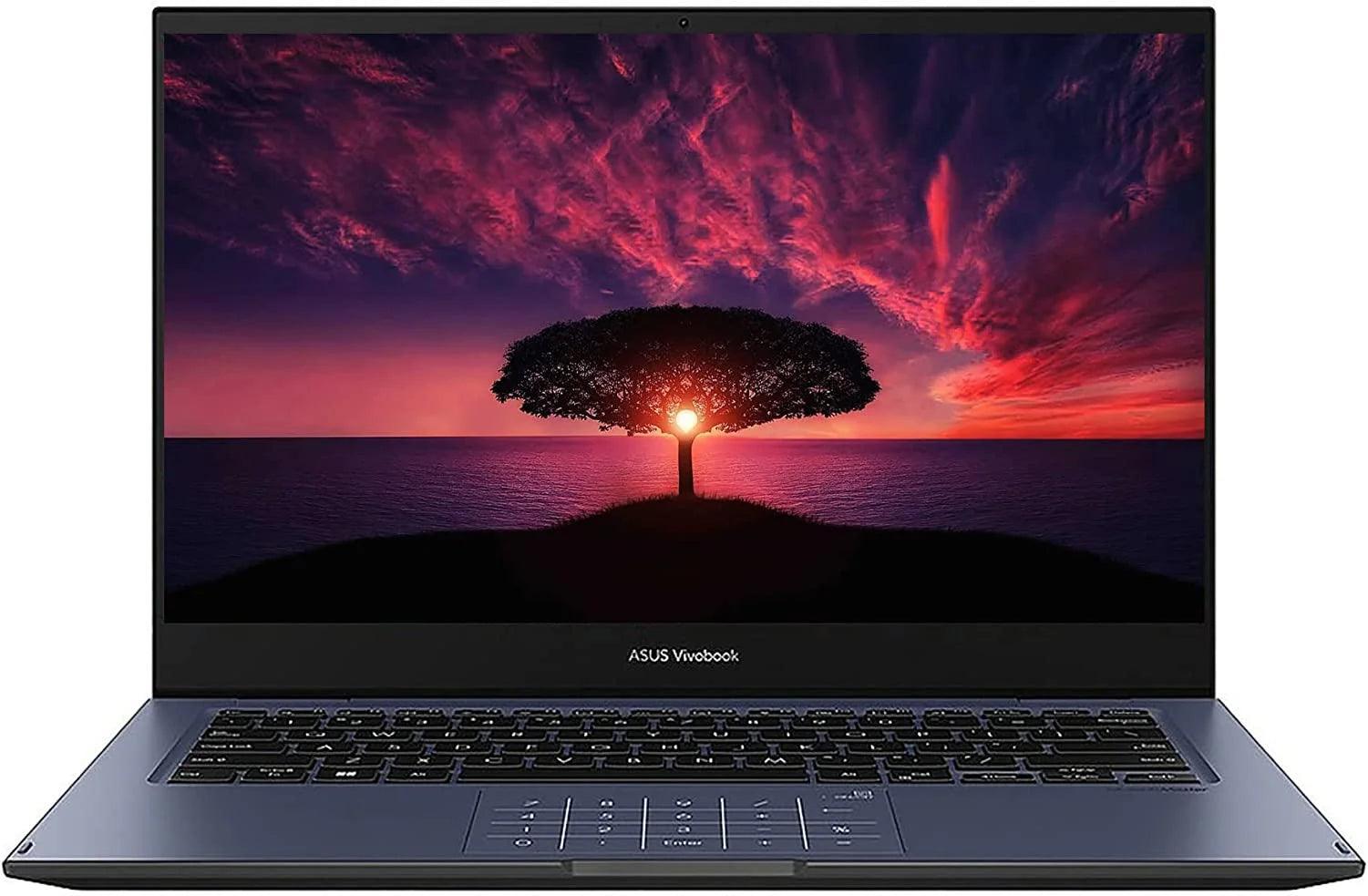 ASUS Vivobook Go 14 Flip Thin and Light 2-In-1 Laptop, 14” HD Touch, Intel Celeron N4500 CPU, UHD Graphics, 4GB RAM, 64GB Emmc, Numberpad, Windows 11 Home in S Mode, Quiet Blue, J1400KA-DS02T - Evallys.com # #