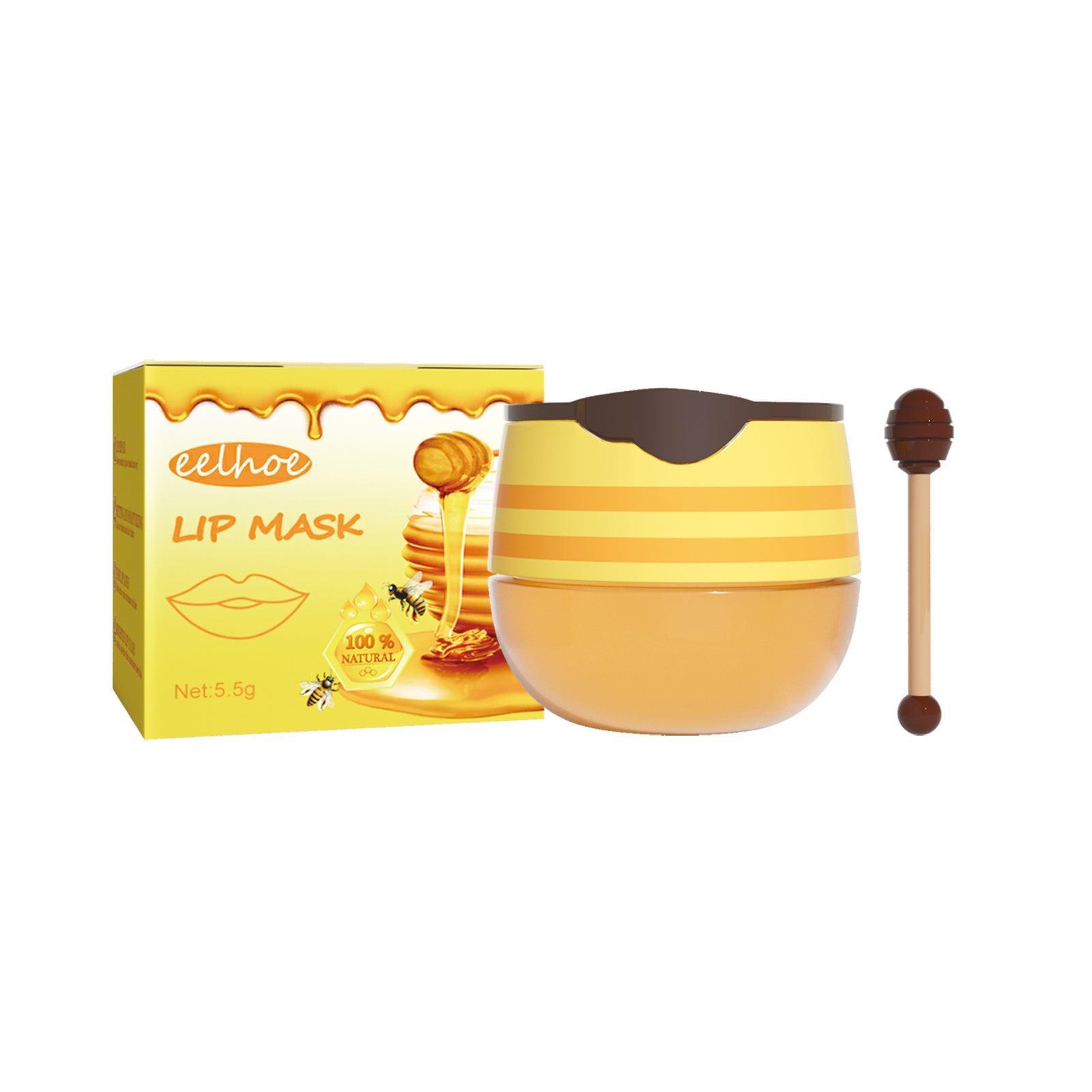 EELHOE Honey Lip Mask Moisturizing Exfoliating Lip Care Bee Lipstick - Evallys.com # #