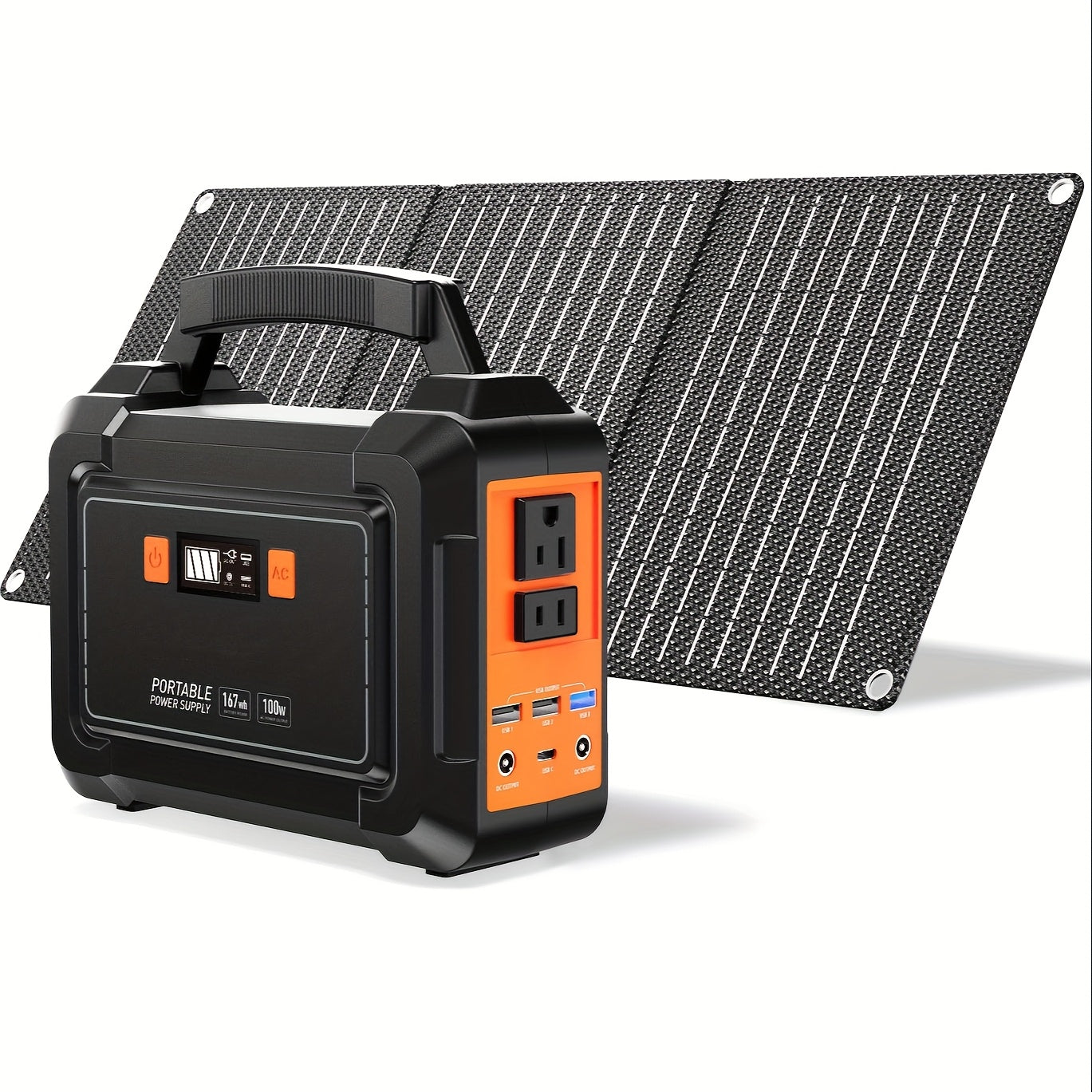 MARBERO 200W/300W Portable Power Station with Solar Panel & AC Outlet
