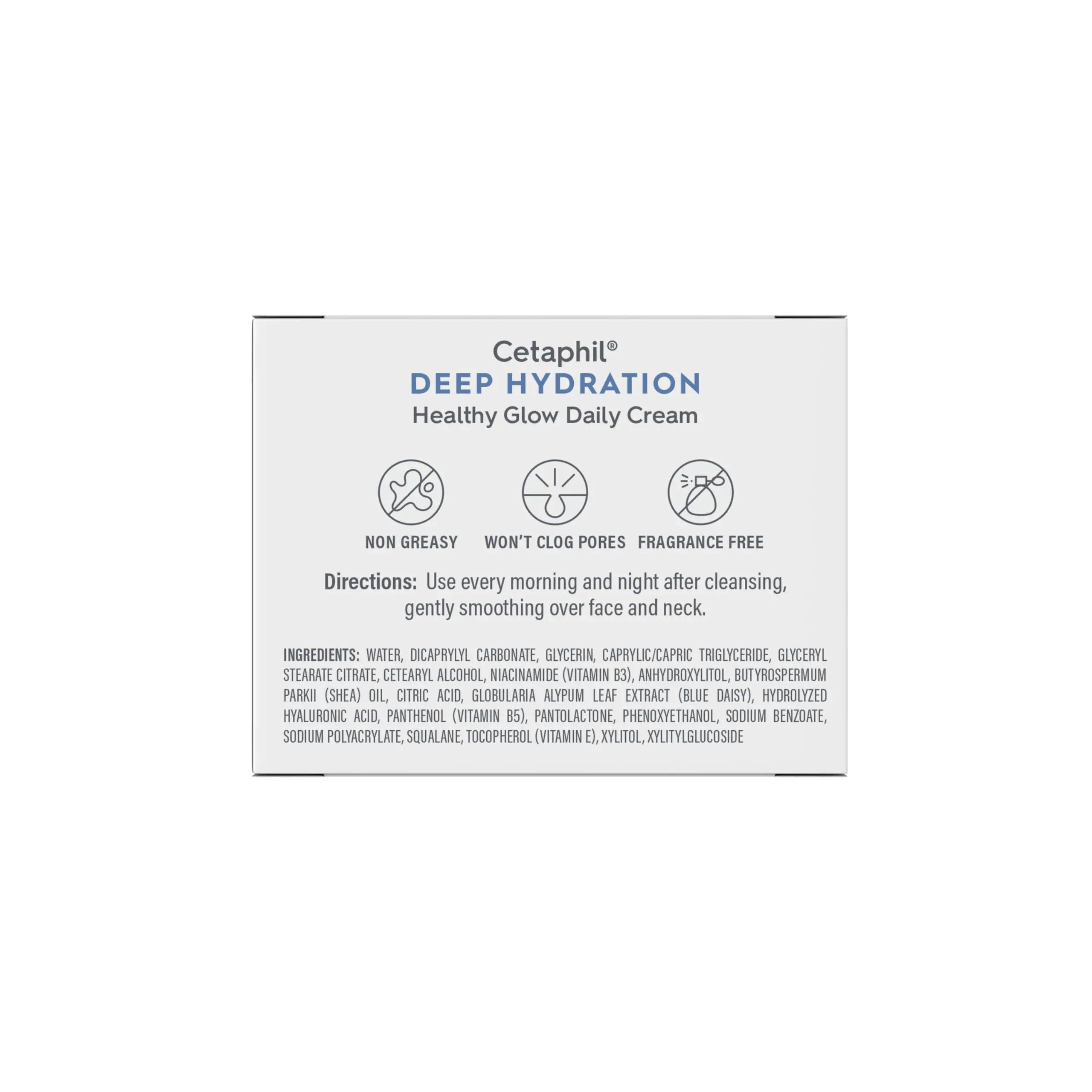 Cetaphil Deep Hydration Healthy Glow Daily Face Cream, 1.7 oz, 48 Hour Dry Skin Face Moisturizer for Sensitive Skin, With Hyaluronic Acid, Vitamin E & Vitamin B5 Unscented 1.7 Ounce (Pack of 1) - Evallys.com # #