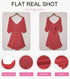 Dokotoo Womens Summer Dresses Square Neck Tie Back Lantern Sleeve Ruffle A-Line Casual Dress XX-Large 4 Red - Evallys.com # #