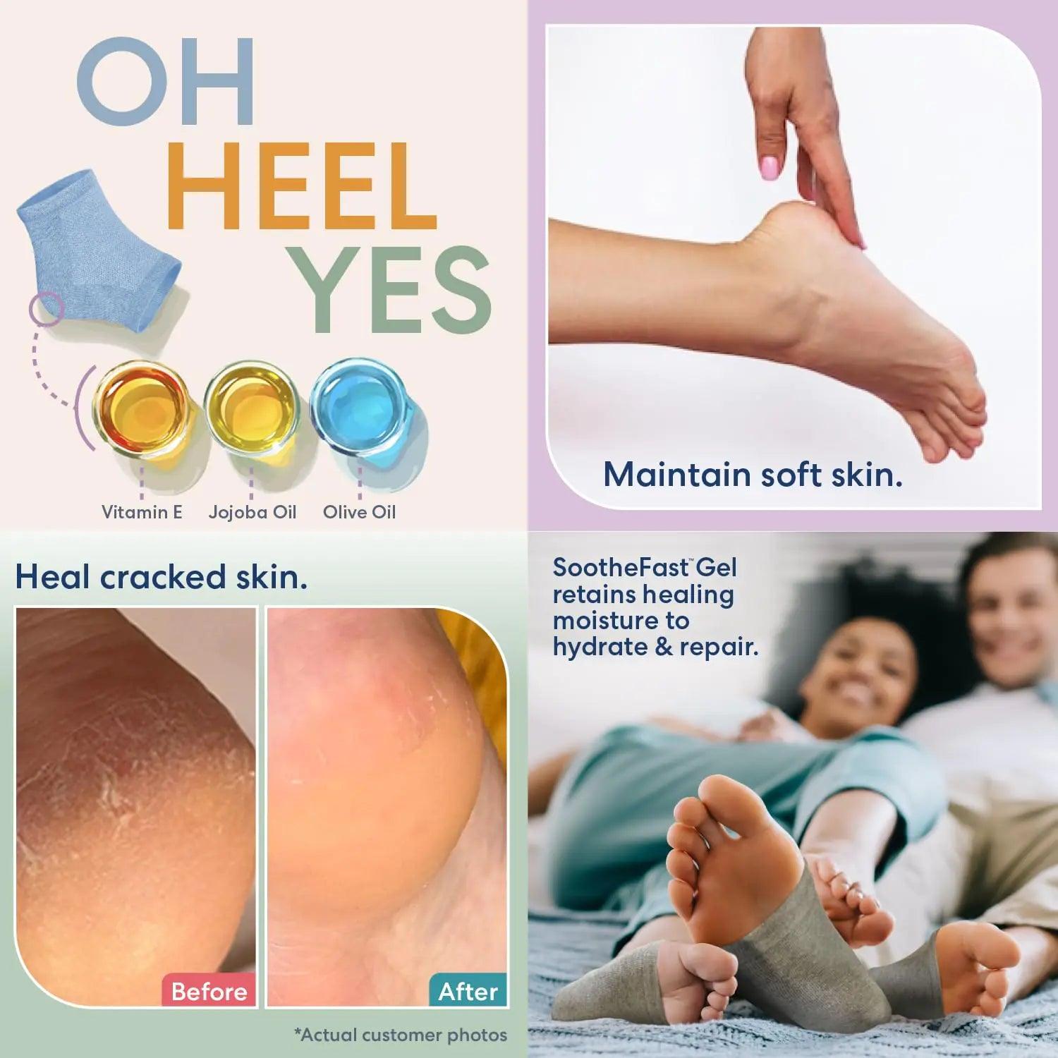 Dr. Frederick's Original Moisturizing Heel Socks for Cracked Heel Treatment - 2 Pairs - Heel Socks for Dry Cracked Feet - Cracked Heel Repair - Heal Dry Heels - Foot Care for Women & Men - Jojoba Oil - Evallys.com # #