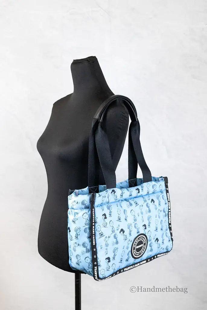 Marc Jacobs X Peanuts Blue Medium Nylon Tote Bag - Evallys.com # #