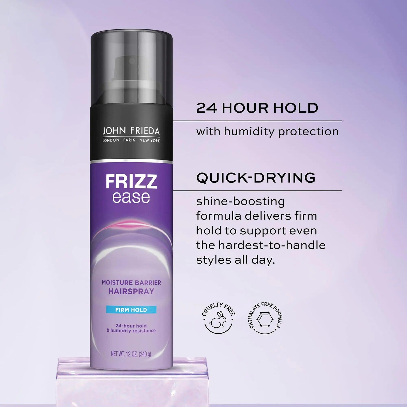 John Frieda Anti Frizz, Frizz Ease Firm Hold Hairspray, Anti-Humidity Spray for Hair, for 24-hour Hold, 12 Oz, Pack of 2 12 Ounce (Pack of 2) - Evallys.com # #