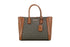 Michael Kors Kali Medium Brown Pale Gold Signature PVC Satchel iPad Case Handbag - Evallys.com # #