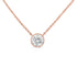 10K Rose Gold 1/5 Carat Round Brilliant-Cut Diamond Modern Bezel-Set Solitaire 16"-18" Pendant Necklace (H-I Color, SI2-I1 Clarity) - Evallys.com # #