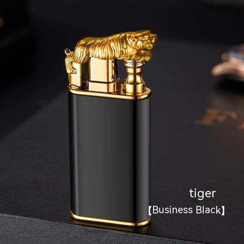 Creative Blue Tiger Double Fire Metal Winproof Lighter Inflatable Lighter - Evallys.com # #