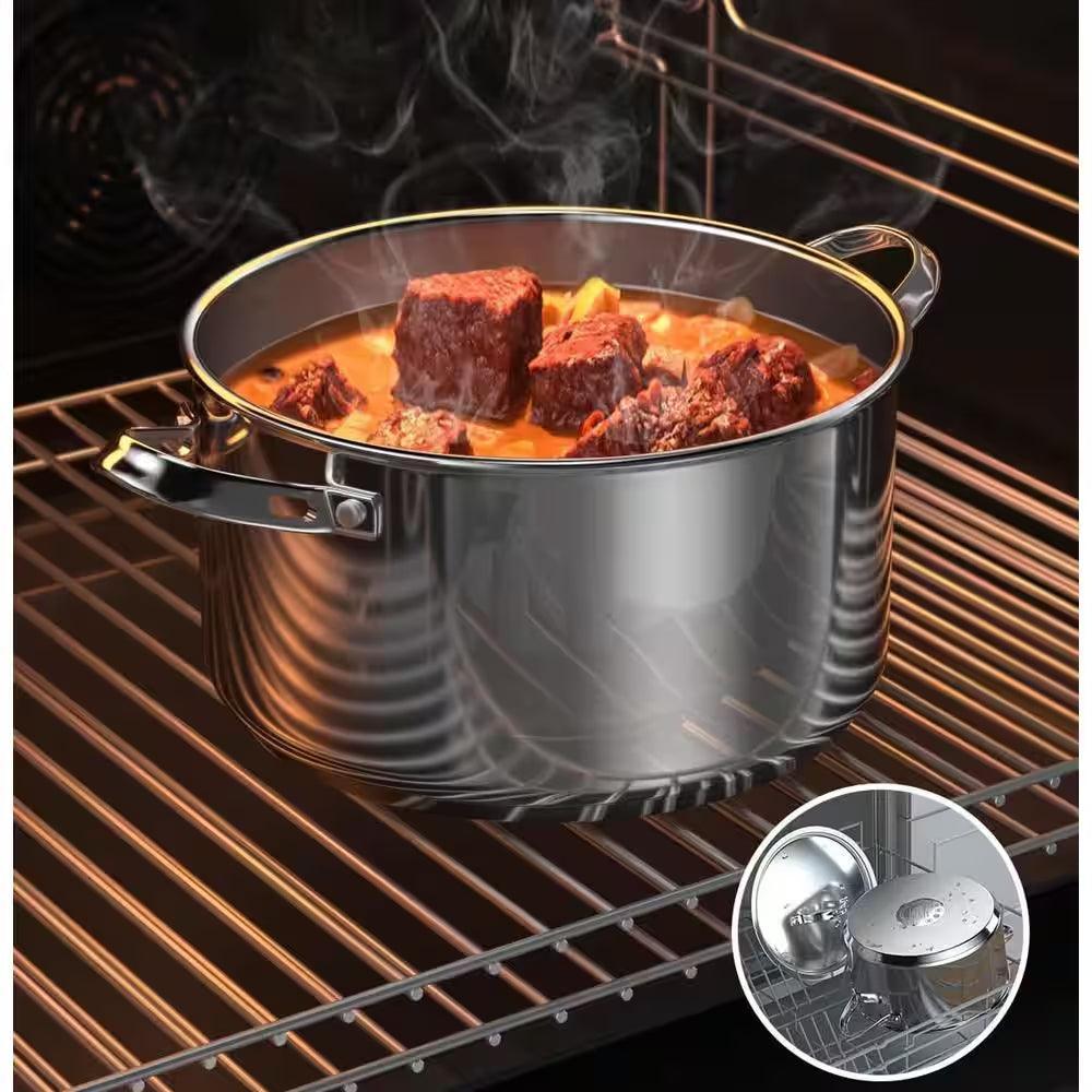 6 Qt. Stainless Steel Stockpot with Stainless Steel Lid - Evallys.com # #