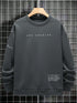 Manfinity Men Slogan Graphic Drop Shoulder Sweatshirt - Evallys.com