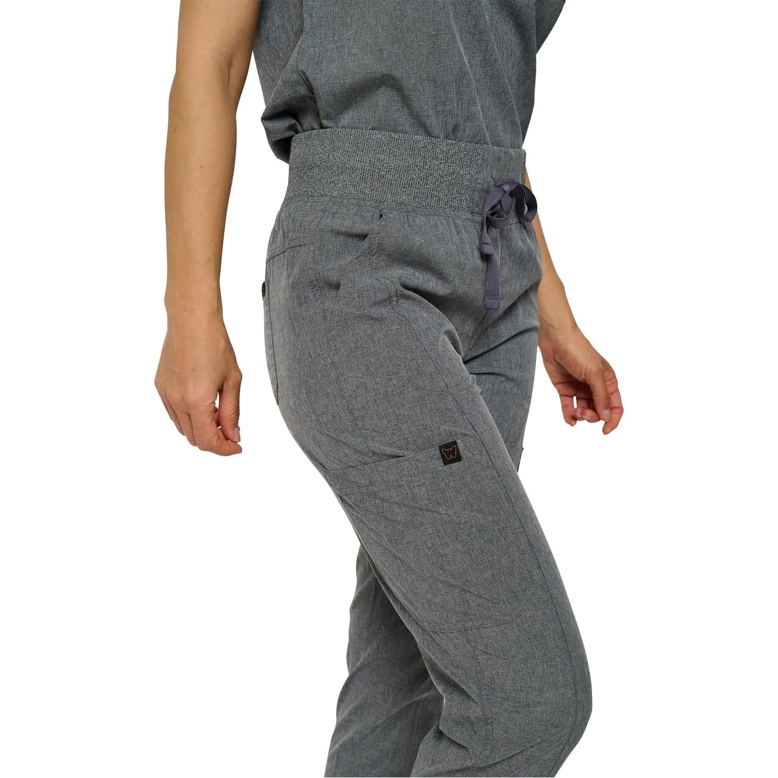 Monarch Uniforms Womens Jogger Scrubs Ribbed Jogger Scrub Pants for Women Medium Petite Heather Gray - Evallys.com # #