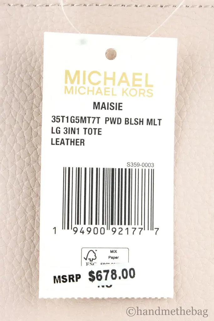 Michael Kors Maisie Large Powder Blush Leather 3-in-1 Crossbody Tote - Evallys.com # #