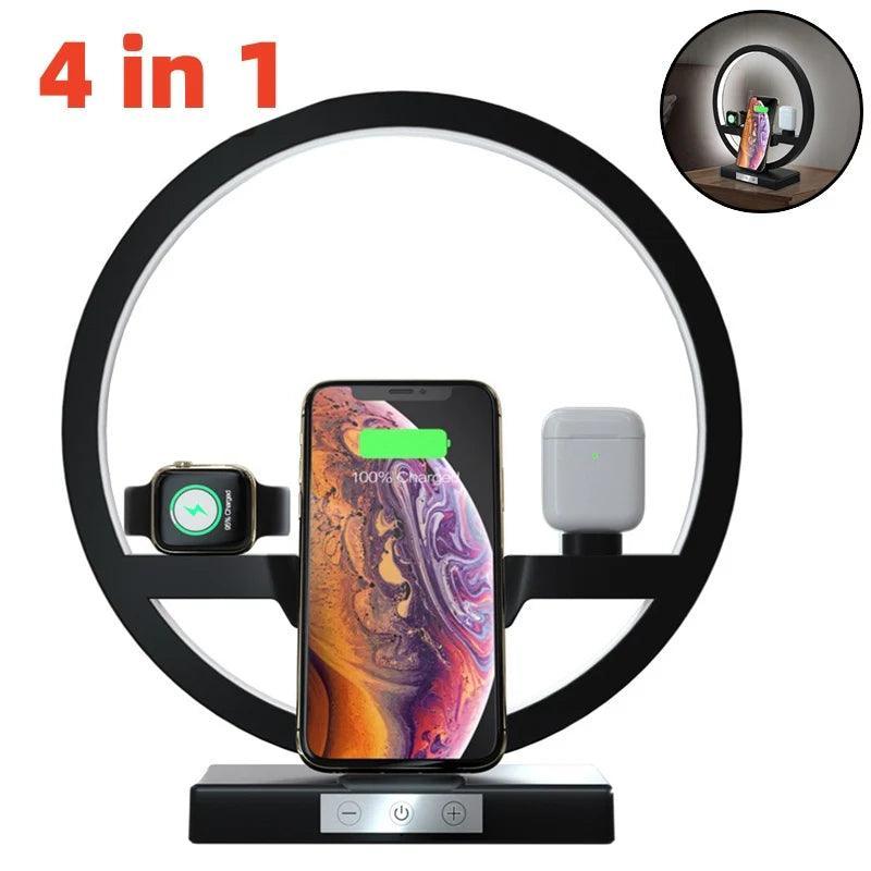 Wireless Charger Stand Table Lamp Touch Switch 10W Charger for Apple Watch Cell Phones Headphones - Evallys.com # #