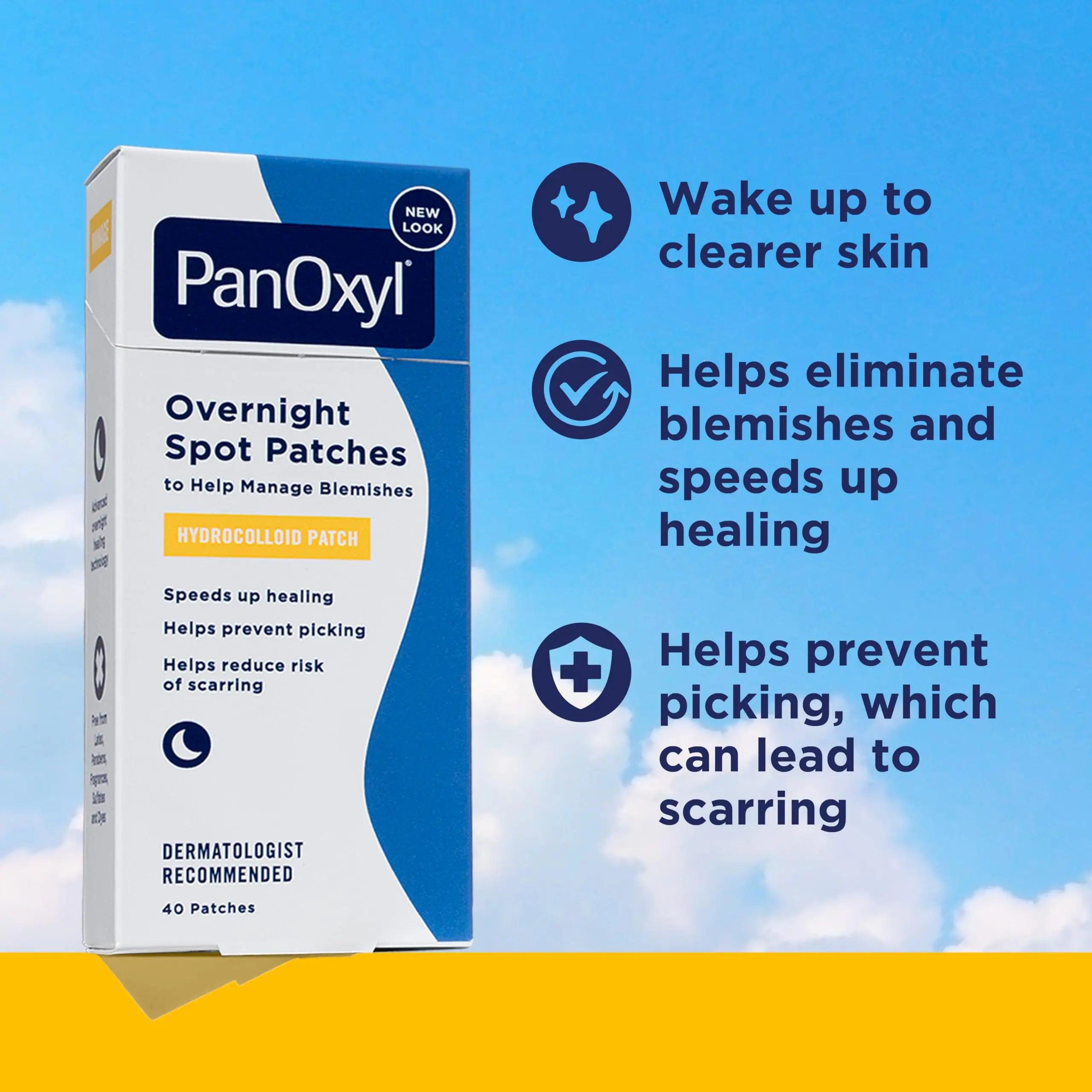 PanOxyl PM Overnight Spot Patches, Advanced Hydrocolloid Healing Technology, Fragrance Free, 40 Count - Evallys.com # #