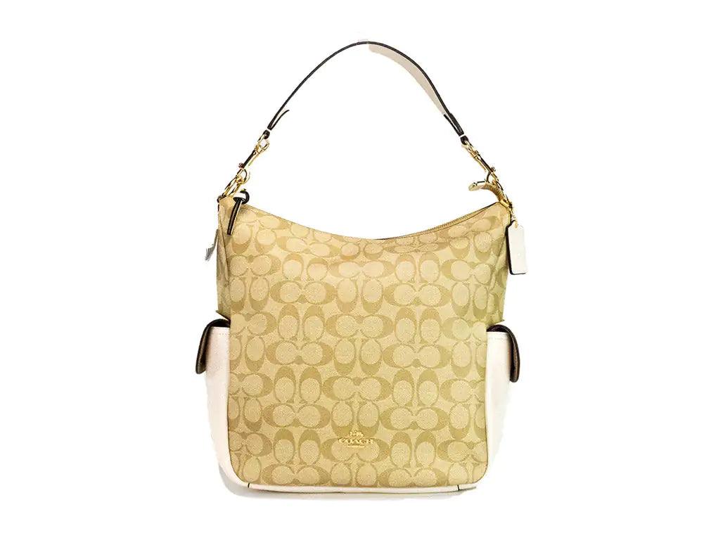 Coach Pennie Light Khaki Chalk Signature Coated Canvas Handbag - Evallys.com # #