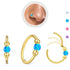 2PCS 18g Opal Nose Rings for Women Nose Hoops 8mm/10mm 316L Surgical Steel Nose Rings Piercing Jewelry Can Be Used as a Nose Ring, Septum Ring, and Cartilage Earring 2pcs-Gold-Blue opal 8mm10mm - Evallys.com # #