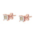 14K Rose Gold Plated Two-Tone .925 Sterling Silver 1/2 Cttw Princess-Cut Square Diamond Solitaire Miracle-Plate Stud Earrings (K-L Color, I2-I3 Clarity) - Evallys.com # #