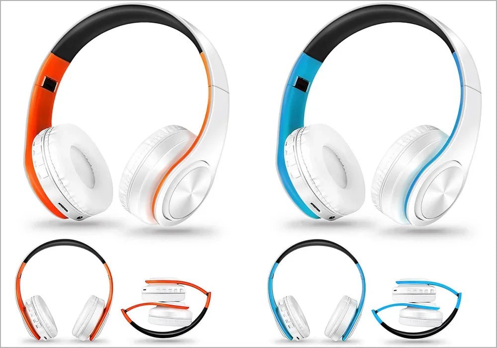 2025 Upgrading Wireless Bluetooth Headphones Stereo Headset Music Sports Overhead Earphone with Mic for Smart Phone TV PC Tablet - Evallys.com