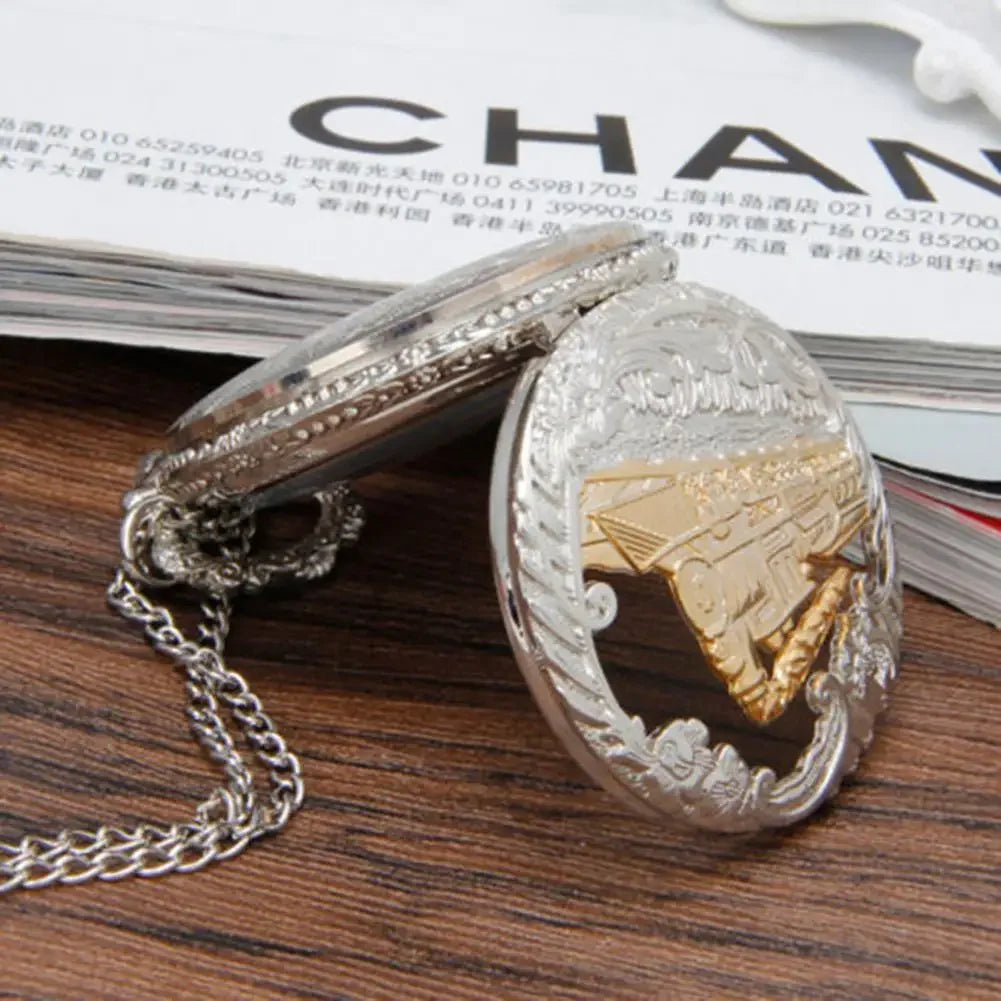 Locomotive Pocket Watch

Hollow Cover Pocket Watch

Unisex Pendant Pocket Watch

2025 Vintage Pocket Watch

Steampunk Pocket Watch Necklace

Quartz Pocket Watch with Chain

Alloy Pocket Watch for Men & Women

Gift Pocket Watch Necklace