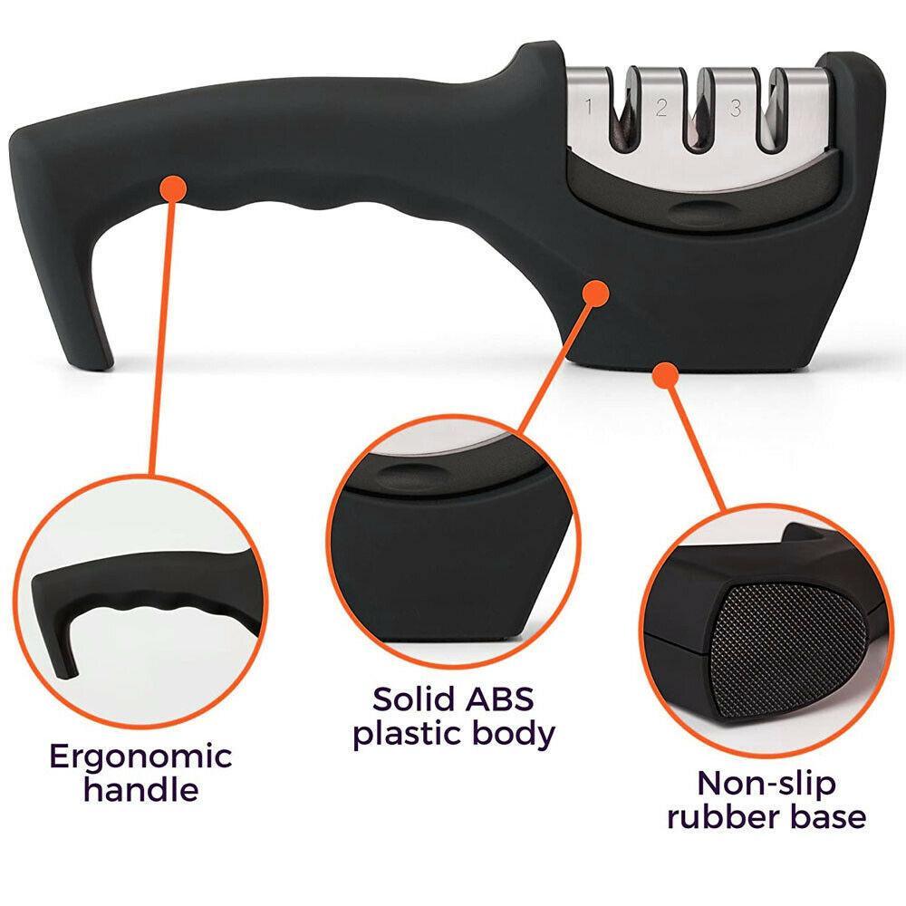 KNIFE SHARPENER Ceramic Tungsten Kitchen Knives Blade Sharpening System Tool USA - Evallys.com # #