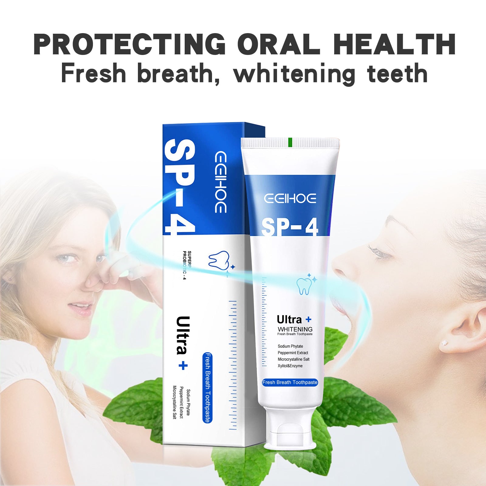EELHOE Probiotic Brightening White Toothpaste for Fresh Breath and Clean Teeth