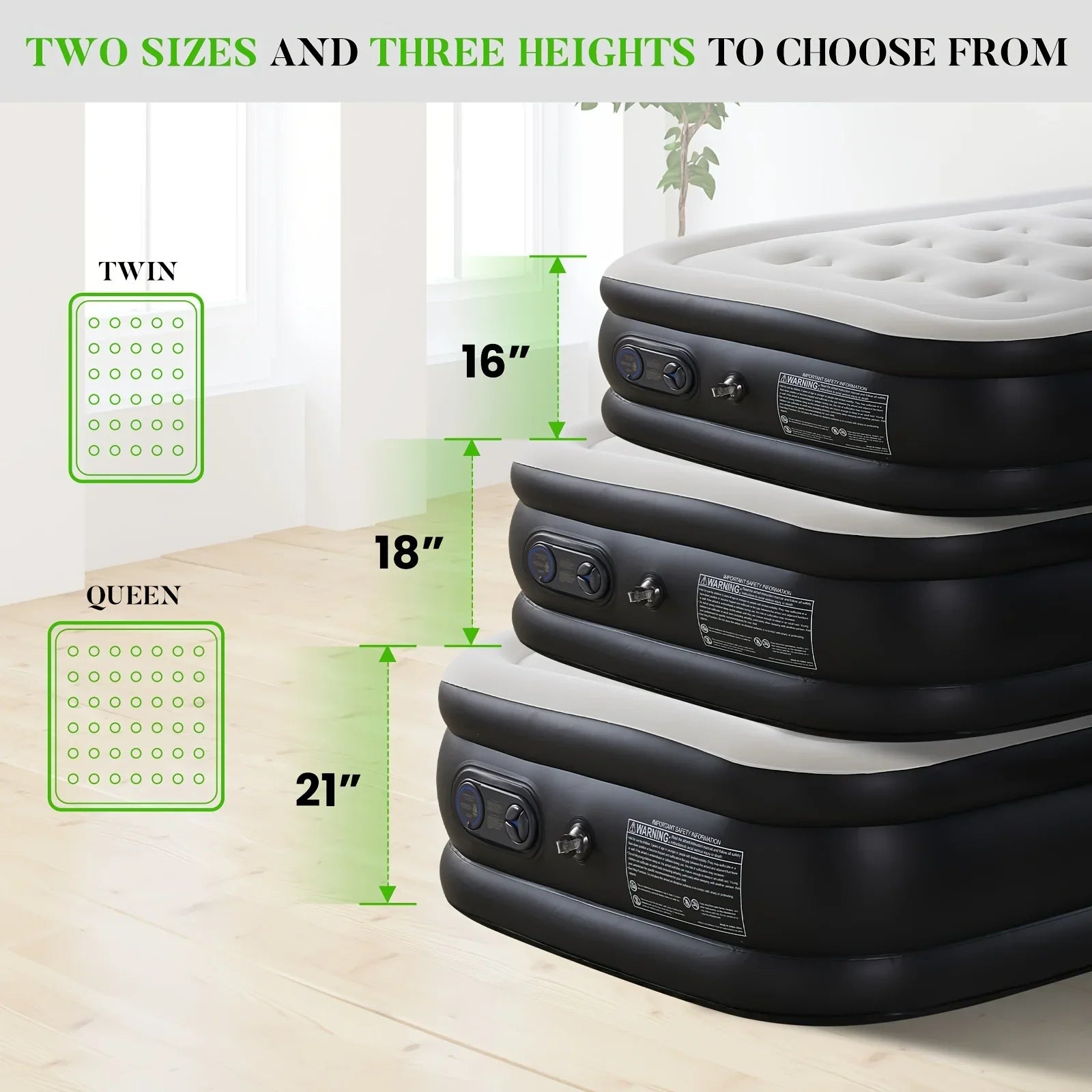 Experience Outdoor Adventures with our Tough, Anti- deformation Premium Camping Air Mattress- Includes Soft Flocking Top for Comfort and Dryness, Enhanced with Honeycomb Columns, PVC, and a High Capacity Pump for Easy Inflati - Evallys.com