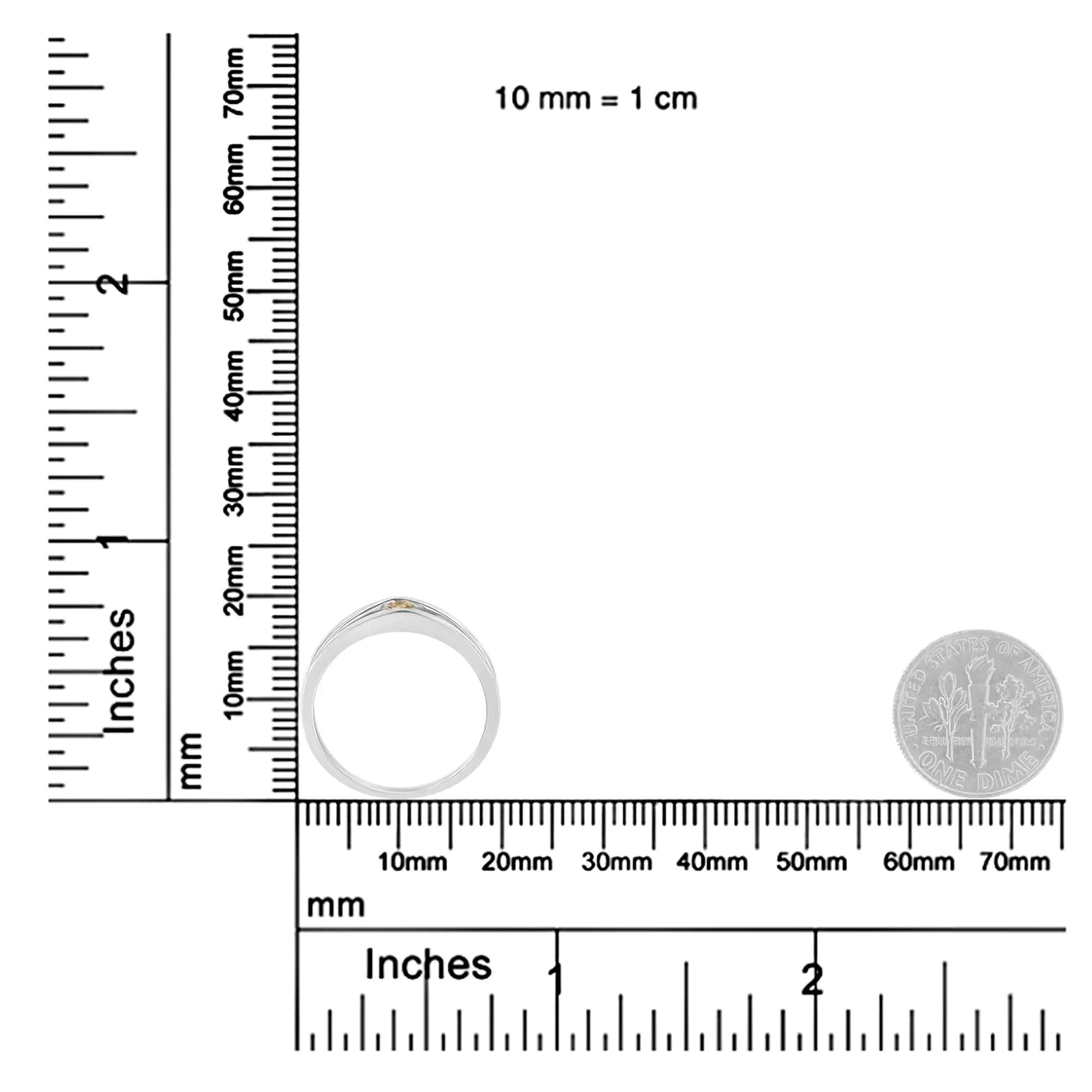 10K White Gold Treated Champagne Diamond Promise Ring (1/10 cttw, Champagne Color, I2-I3 Clarity) - Evallys.com # #