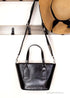 Marc Jacobs Small Black Leather Tote Crossbody Bag - Evallys.com # #