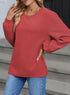 SHEWIN Women's Casual Long Sleeve Shirts Cute Crewneck Basic Loose Fit Tunic Tops X-Large Racing Red - Evallys.com # #