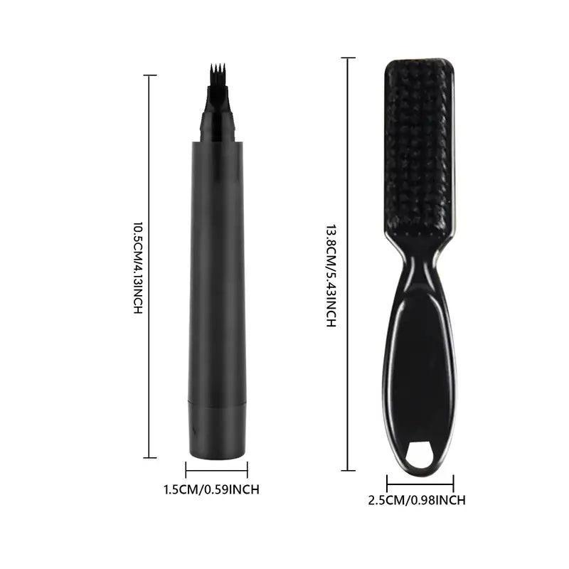 Beard Styling Tool Kit, 2 Boxes 4 Tips Waterproof Beard Pen with 2Pcs Brush, Beard Filling Pen for Men - Evallys.com # #