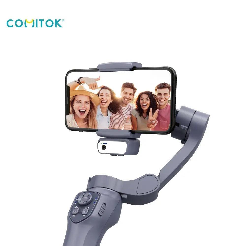 AI Tracking Phone Gimbal Stabilizer, 3-Axis Smartphone Foldable Gimbal for Iphone, Gimbal with Focus Wheel Vlog Stabilizer for Iphone 15 14 Pro Max & Android, Cellphone Accessories - Evallys.com # #