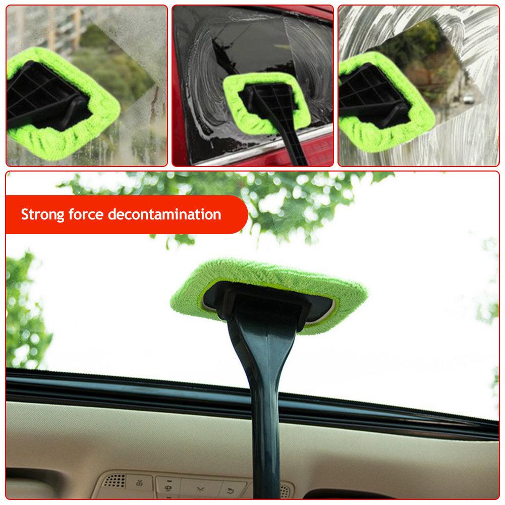 Car Window Cleaner Brush Kit Windshield Wiper Microfiber Wiper Cleaner Cleaning Brush Auto Cleaning Wash Tool With Long Handle - Evallys.com # #