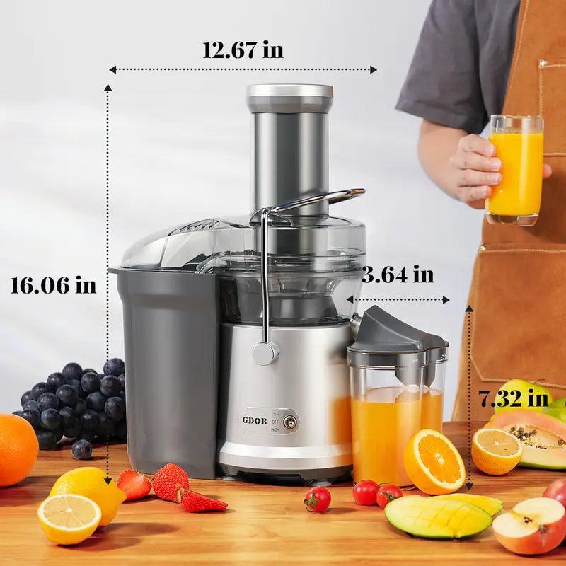 1200W Premium Juicer Machine, Extra-Large 3.2” Feed Chute for Whole Fruits and Vegetables, Titanium Enhanced Cutting System - Evallys.com # #