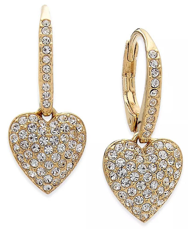 Pavé Heart Drop Earrings, Created for Macy'S - Evallys.com # #