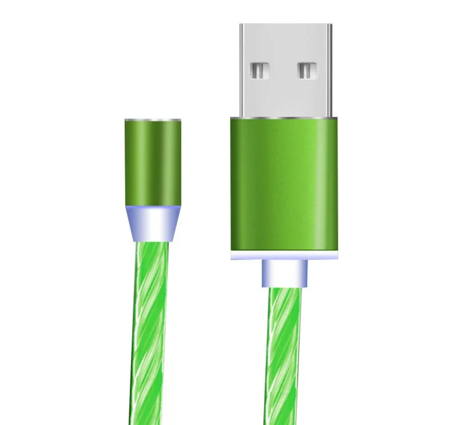 Compatible with Apple, Flowing Ligh Magnetic Streamer Data Line Cable for Iphone Android Typec - Evallys.com