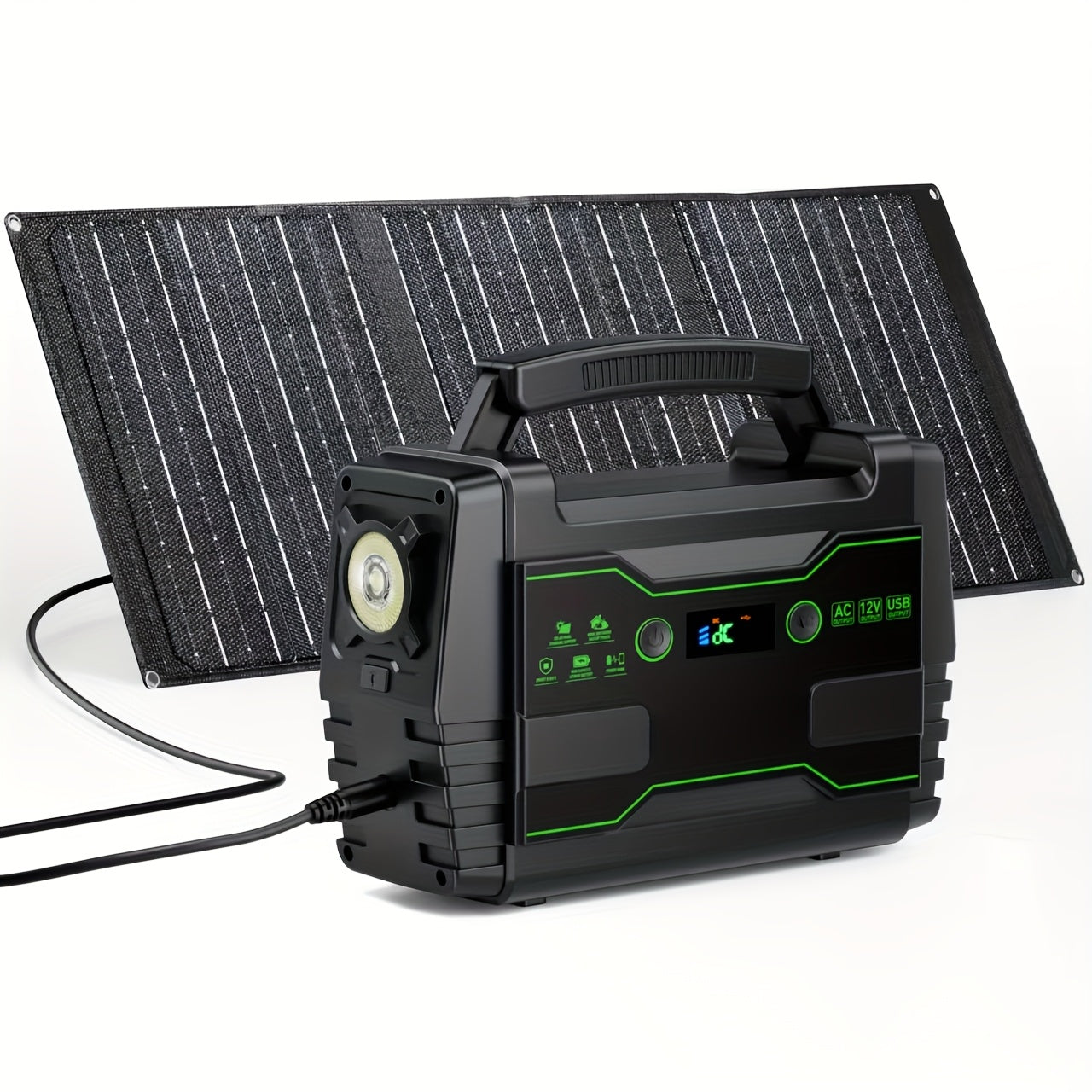 MARBERO 200W/300W Portable Power Station with Solar Panel & AC Outlet